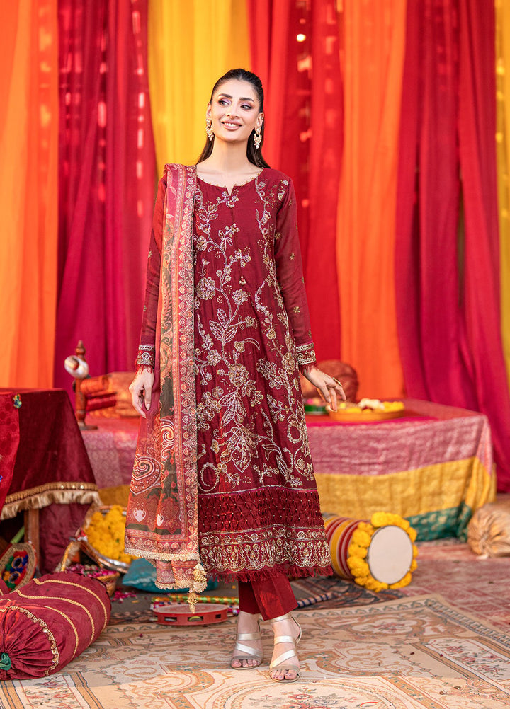Shehnai by Salitex Embroidered Cotton Net Suits Unstitched 3 Piece SUNW6NO036UT - Festive Collection