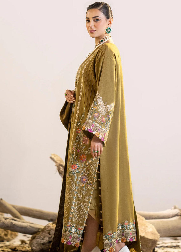 Maryum N Maria Pret Embroidered Leather Peach 3 Piece Suit MW23053 HADIYAH