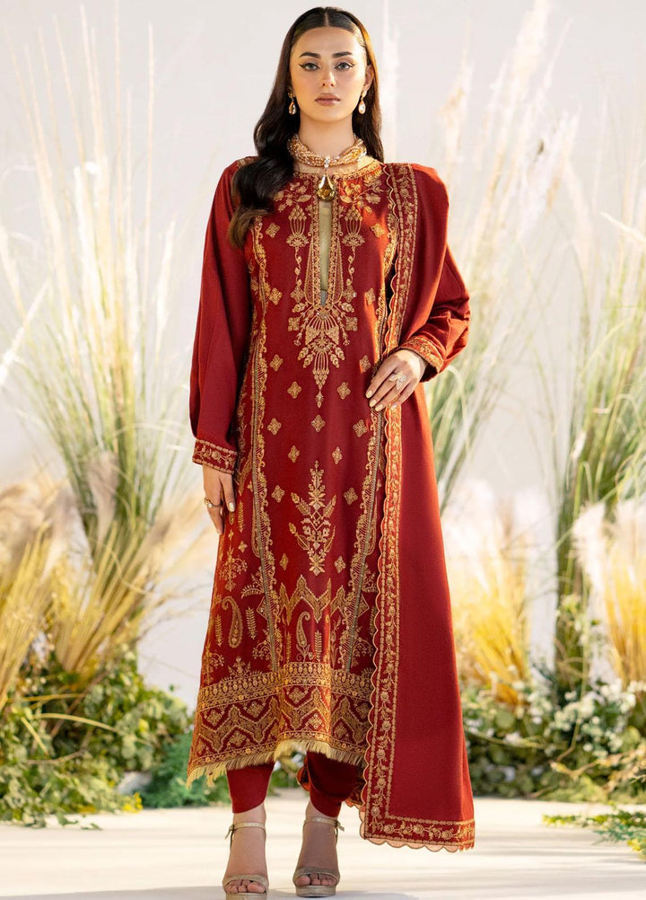 Maryum N Maria Pret Embroidered Leather Peach 3 Piece Suit MW23058 HAESEL