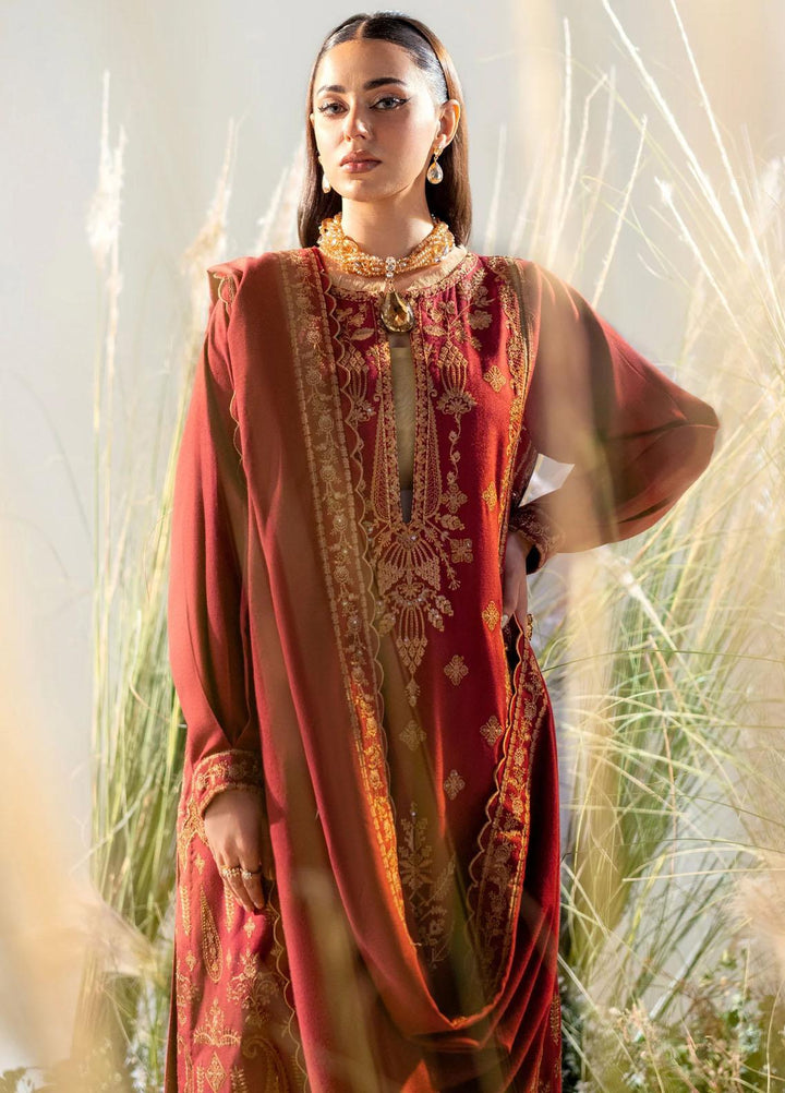 Maryum N Maria Pret Embroidered Leather Peach 3 Piece Suit MW23058 HAESEL