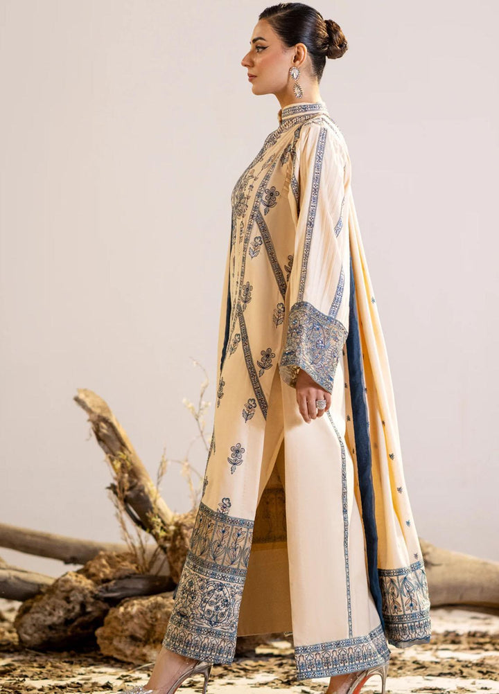 Maryum N Maria Pret Embroidered Leather Peach 3 Piece Suit MW23059 DALBIR