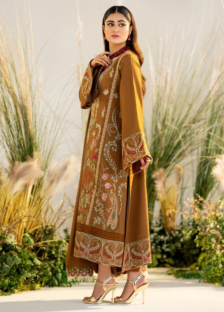 Maryum N Maria Pret Embroidered Leather Peach 3 Piece Suit MW23064 HARLEEN