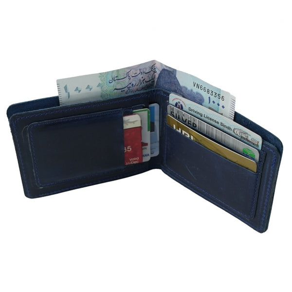 Vintage by Jild Mens Genuine Vintage Leather Wallet-BLUE BERRY S3 - Wallets Collection