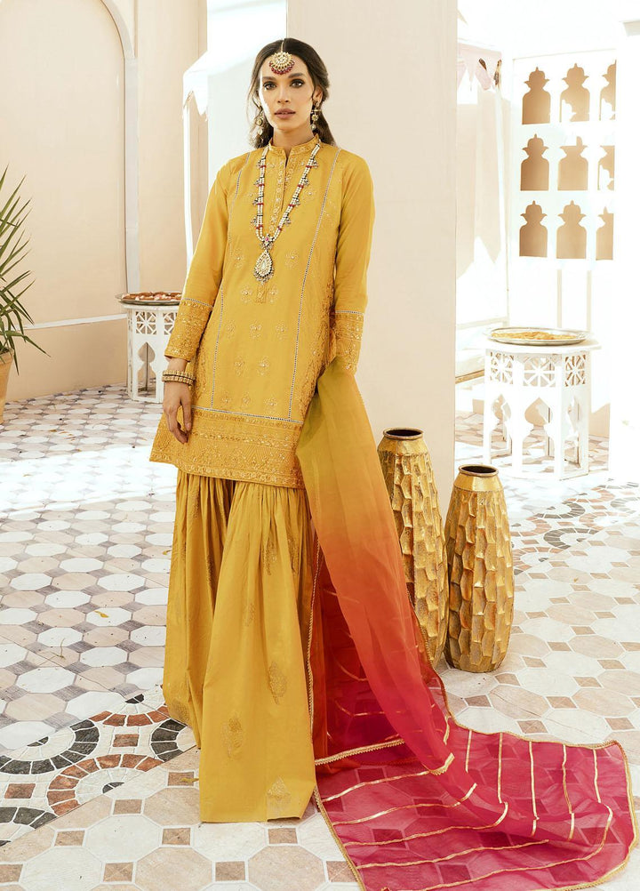 Shurooq Ready to Wear Embroidered Lawn 3 Piece Suit Henna