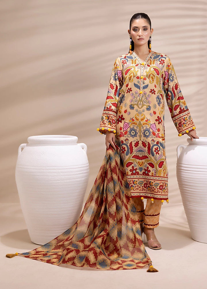 Sibel by Salitex Printed Silk Lawn Suits Unstitched 3 Piece SUNS25ASI165UT - Summer Collection