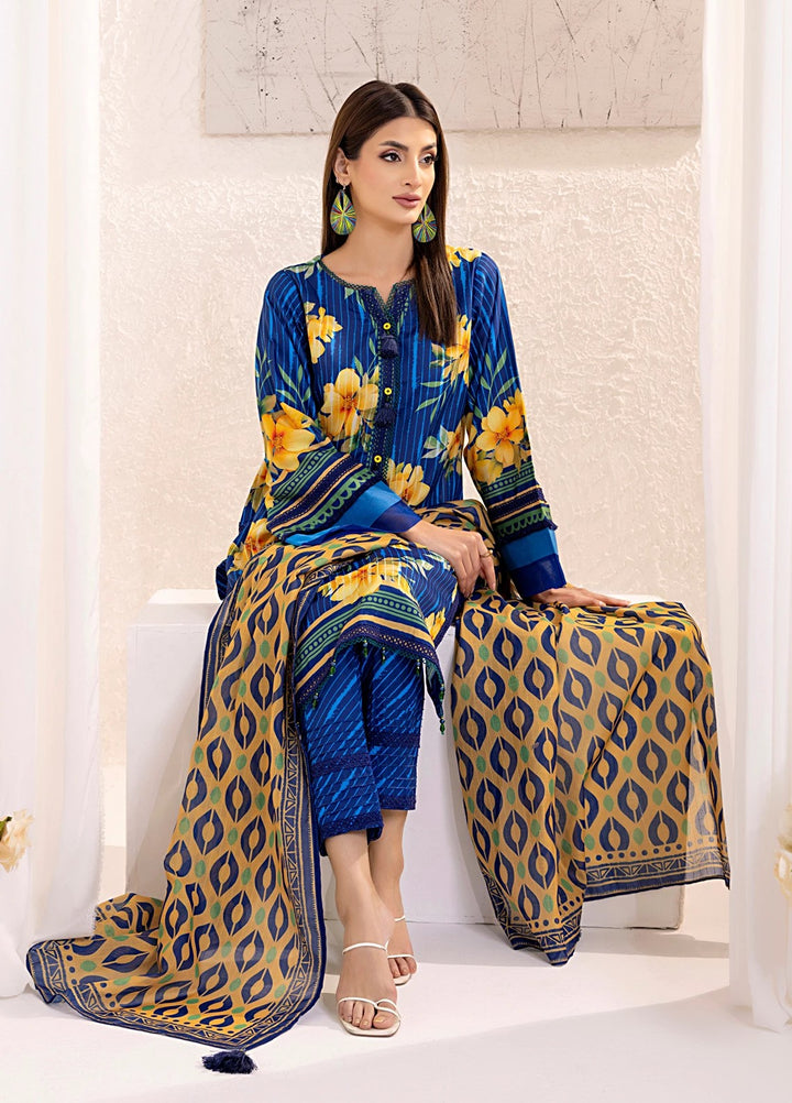 Sible by Salitex Printed Silk Lawn Suits Unstitched 3 Piece SUNS25ASI131UT - Summer Collection