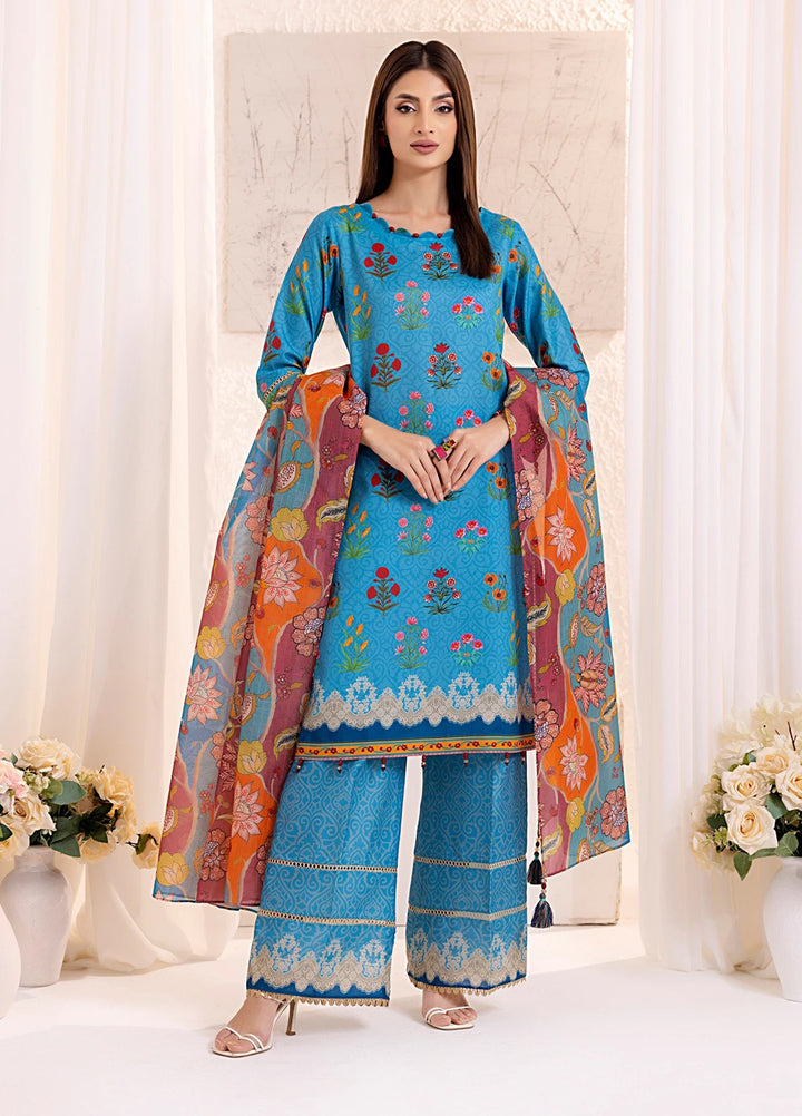 Sible by Salitex Printed Silk Lawn Suits Unstitched 3 Piece SUNS25ASI133UT - Summer Collection