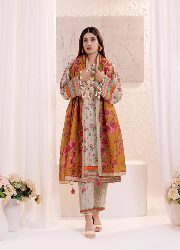 Sible by Salitex Printed Silk Lawn Suits Unstitched 3 Piece SUNS25ASI136UT - Summer Collection