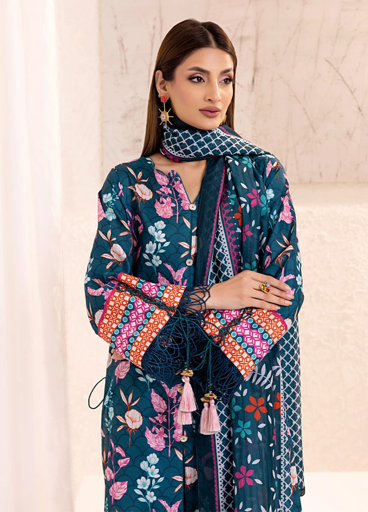 Sible by Salitex Printed Silk Lawn Suits Unstitched 3 Piece SUNS25ASI137UT - Summer Collection