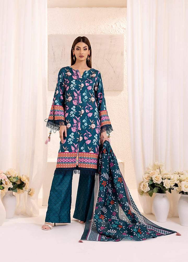 Sible by Salitex Printed Silk Lawn Suits Unstitched 3 Piece SUNS25ASI137UT - Summer Collection