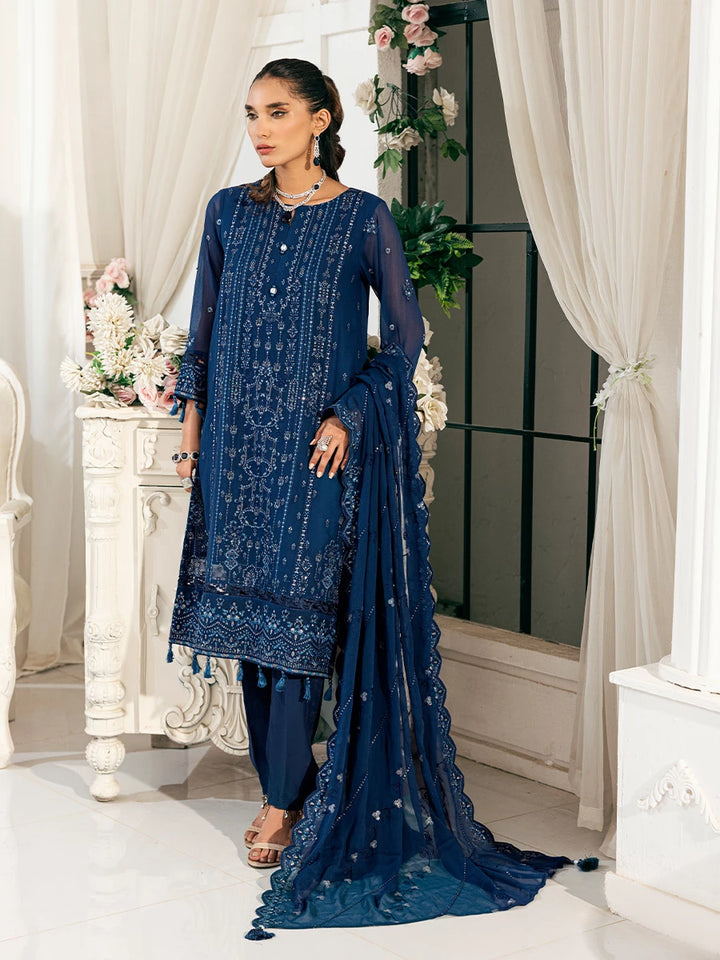 Signature by Salitex Embroidered Chiffon Suits Unstitched 3 Piece SUNS7CH035UT - Summer Collection