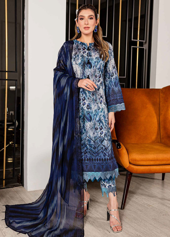 Signature Prints By Nureh Printed Lawn Suits Unstitched 3 Piece NU24SP SP-94 - Summer Collection