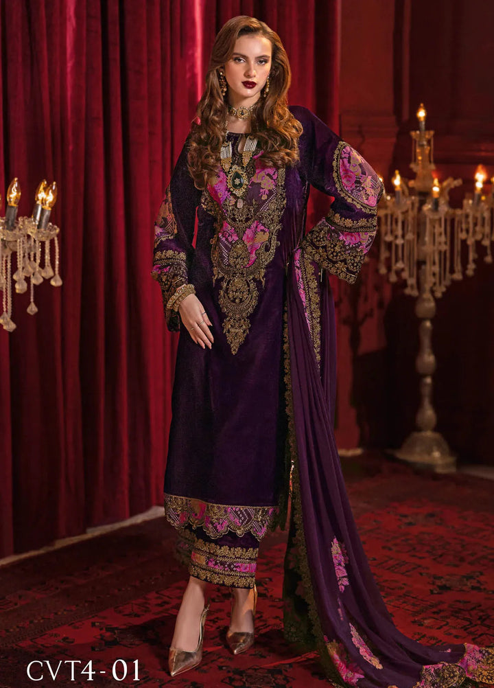 Signora by Charizma Embroidered Velvet Suits Unstitched 3 Piece CRZ24SV CVT4-01 - Festive Collection