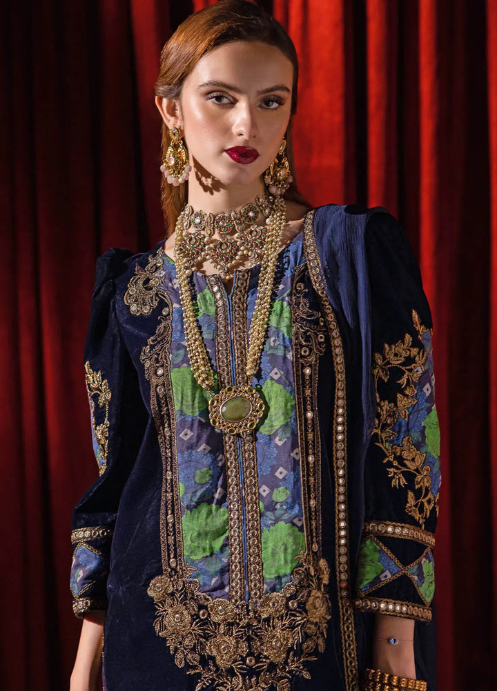 Signora by Charizma Embroidered Velvet Suits Unstitched 3 Piece CRZ24SV CVT4-09 - Festive Collection