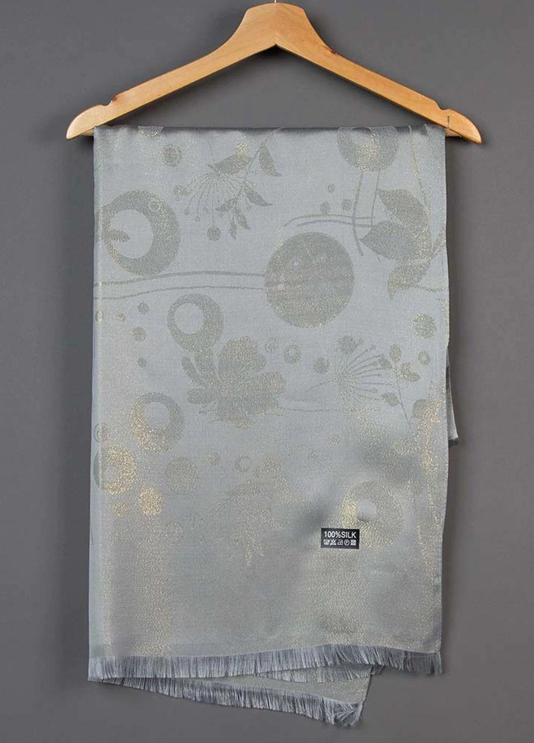 Abaya pk Silk Hijab ABA22SH Grey Sheen Hijab - Pashmina Hijabs