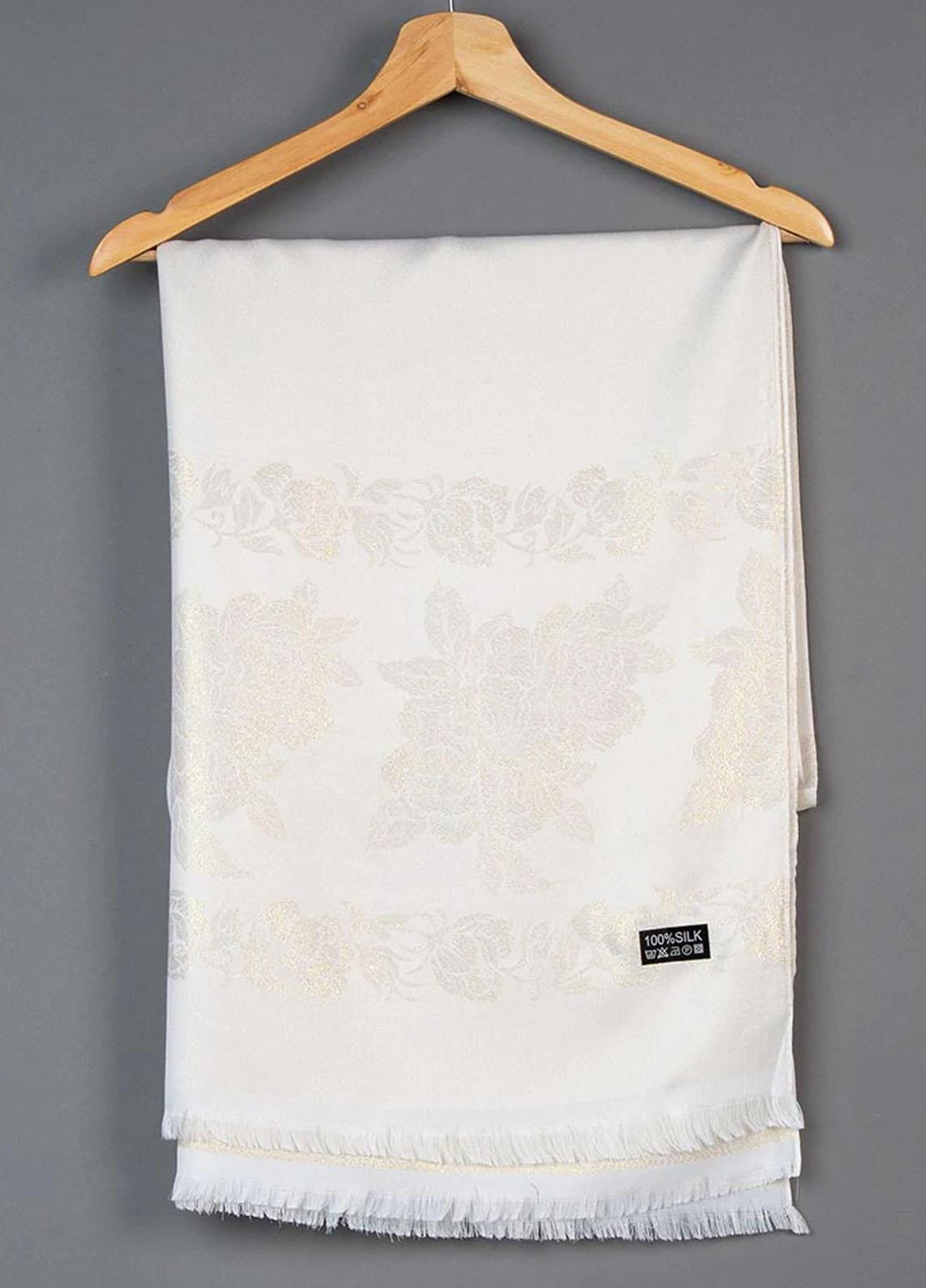 Abaya pk Silk Hijab ABA22SH Off-White Festive Hijab - Pashmina Hijabs