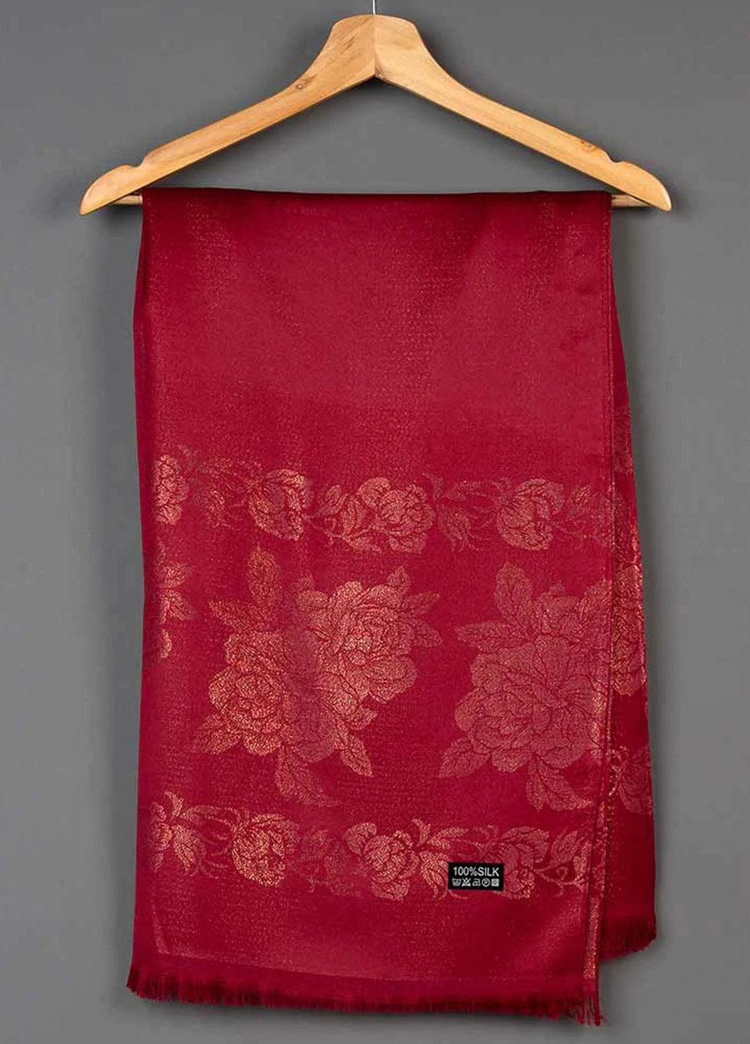 Abaya pk Silk Hijab ABA22SH Red Festive Hijab - Pashmina Hijabs