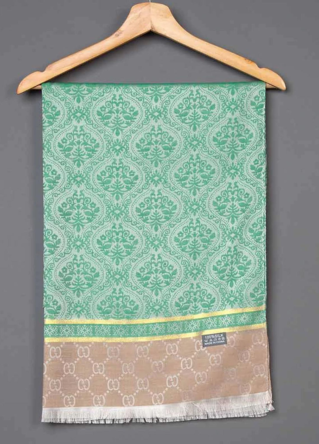 Abaya pk Silk Hijab ABA22SH Turkish Green Printed Hijab - Pashmina Hijabs