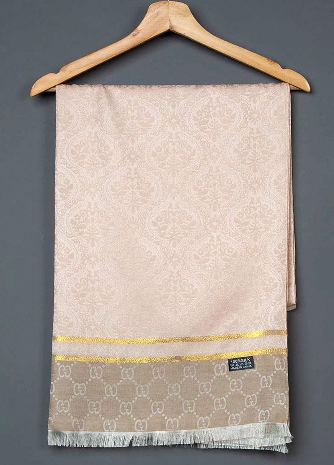 Abaya pk Silk Hijab ABA22SH Turkish Peach Printed Hijab - Pashmina Hijabs