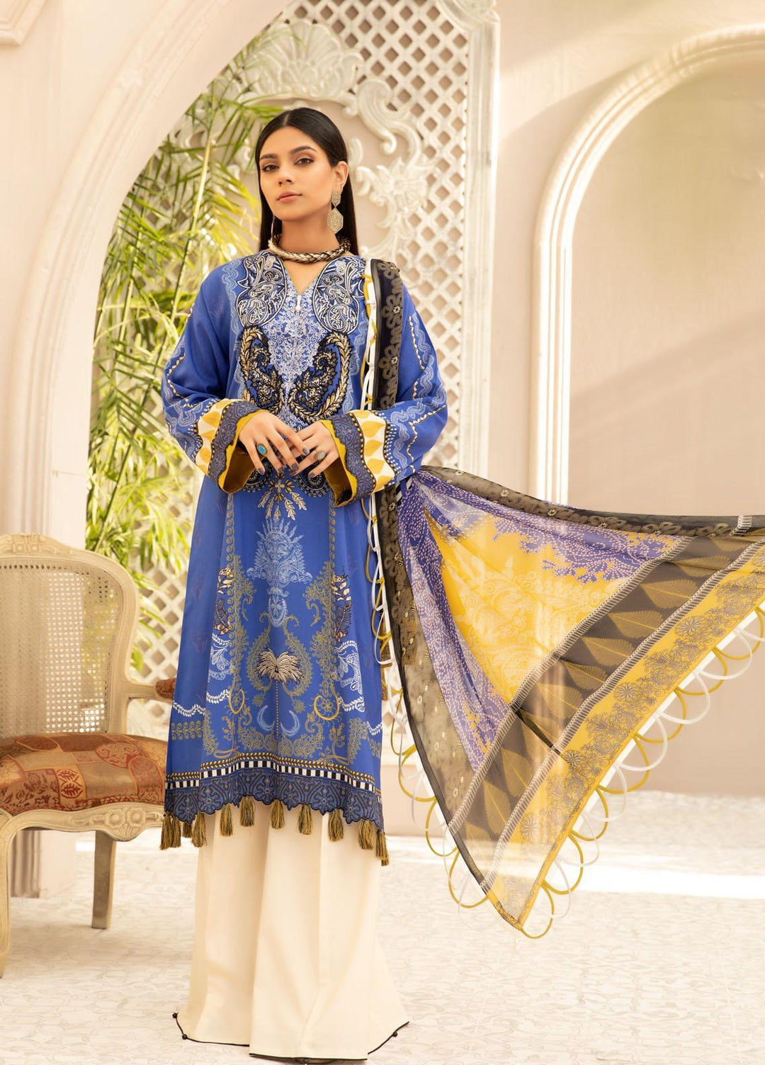 Silsila By Vitalia Embroidered Linen Suits Unstitched 3 Piece VT23S D-07 Maysa - Festive Collection