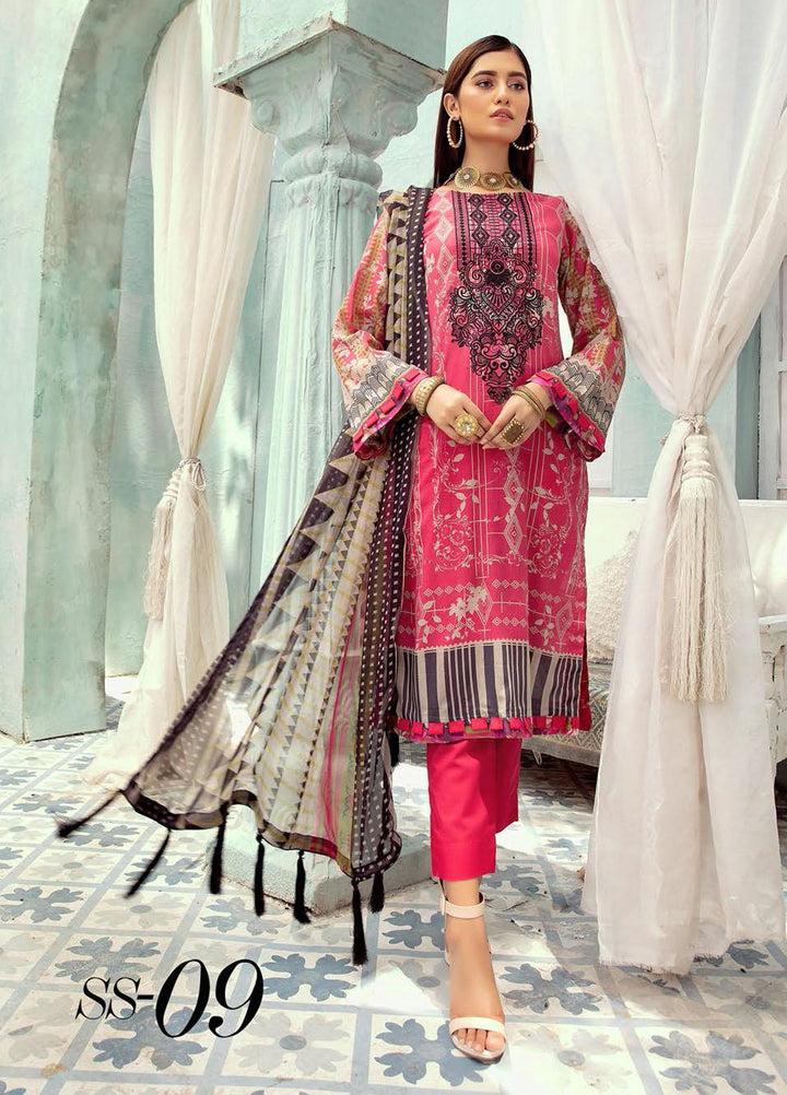 Silver Series by Riaz Arts Embroidered Lawn Suits Unstitched 3 Piece RA21SS 09 - Summer Collection
