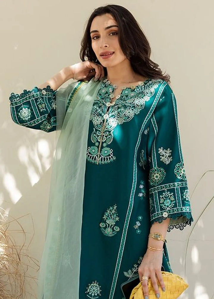 Siraa by Sadaf Fawad Khan Embroidered Lawn Suit Unstitched 3 Piece SDF24SL Faizah A - Summer Collection