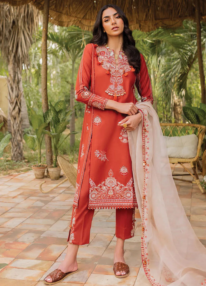 Siraa by Sadaf Fawad Khan Embroidered Lawn Suit Unstitched 3 Piece SDF24SL Faizah B - Summer Collection