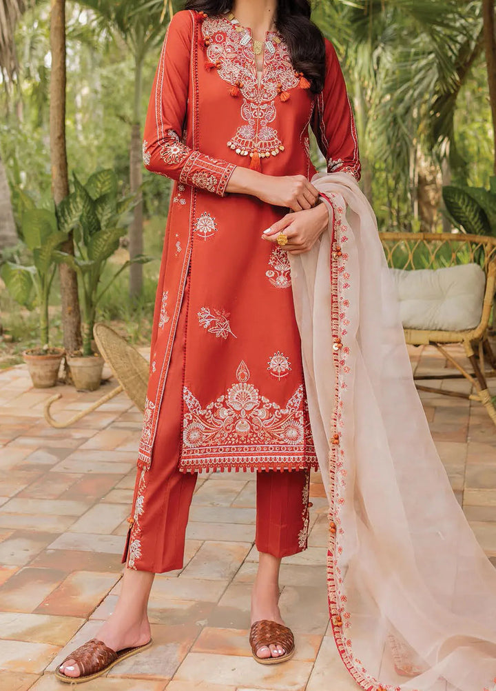 Siraa by Sadaf Fawad Khan Embroidered Lawn Suit Unstitched 3 Piece SDF24SL Faizah B - Summer Collection