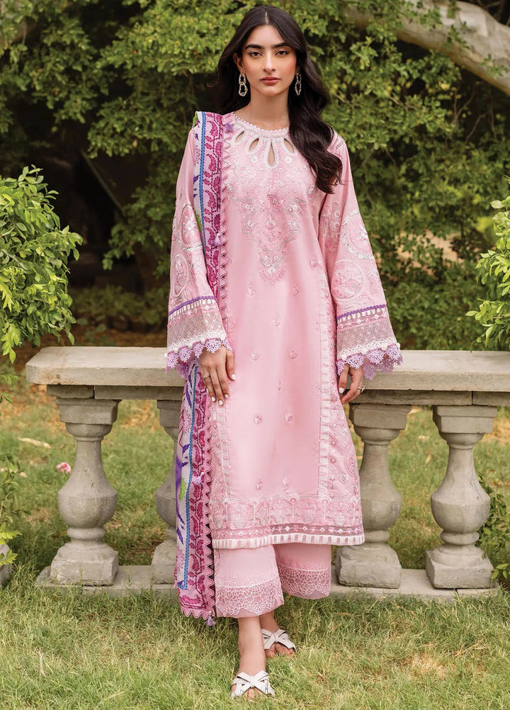 Siraa by Sadaf Fawad Khan Embroidered Lawn Suit Unstitched 3 Piece SDF24SL Gina A - Summer Collection
