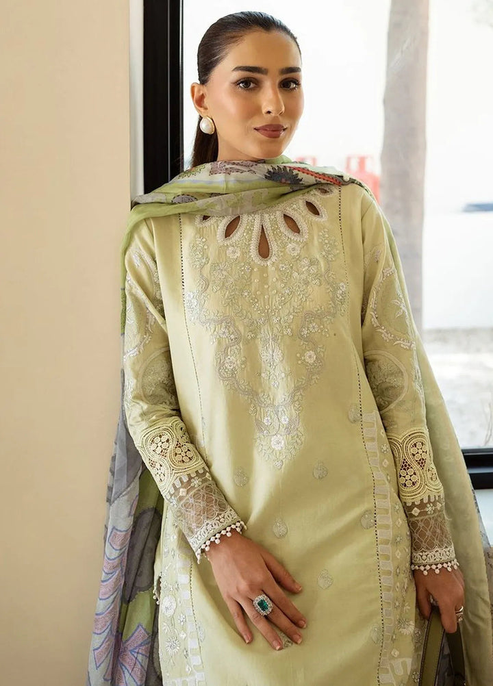 Siraa by Sadaf Fawad Khan Embroidered Lawn Suit Unstitched 3 Piece SDF24SL Gina B - Summer Collection