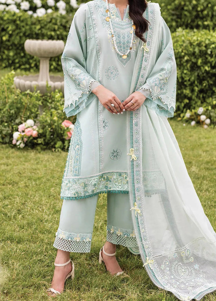Siraa by Sadaf Fawad Khan Embroidered Lawn Suit Unstitched 3 Piece SDF24SL Zaphira B - Summer Collection