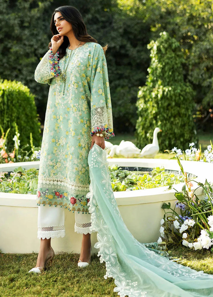 Siraa by Sadaf Fawad Khan Embroidered Lawn Suits Unstitched 3 Piece SDF25S D-4B Bloom - Summer Collection