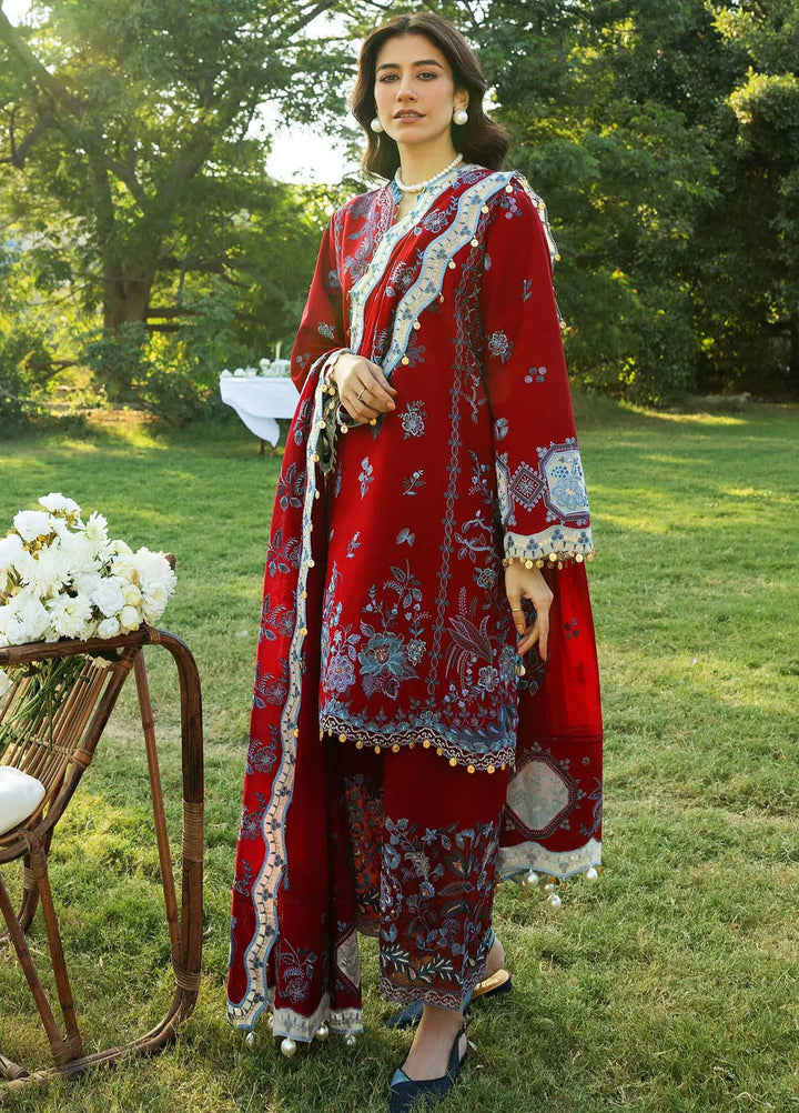 Siraa by Sadaf Fawad Khan Embroidered Lawn Suits Unstitched 3 Piece SDF25S D-8A Koi - Summer Collection