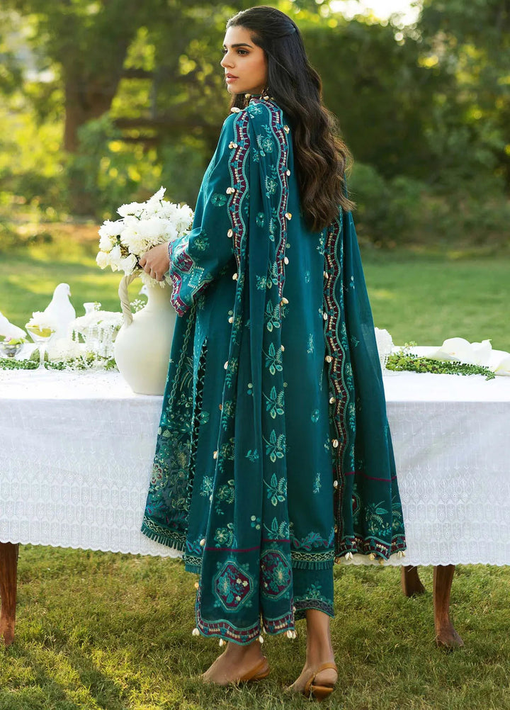 Siraa by Sadaf Fawad Khan Embroidered Lawn Suits Unstitched 3 Piece SDF25S D-8B Koi - Summer Collection
