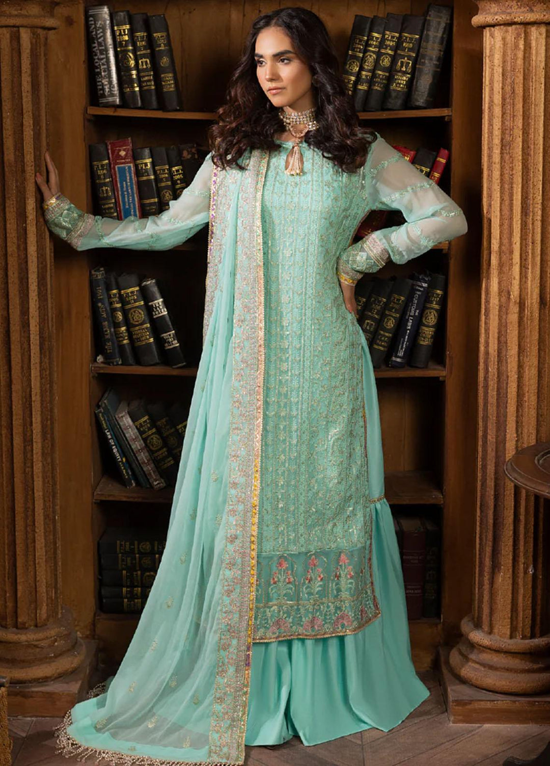 Sirr-e-Ayaa By AY Textile Embroidered Chiffon Suits Unstitched 3 Piece AYT23SA Azure Reverie - Luxury Collection