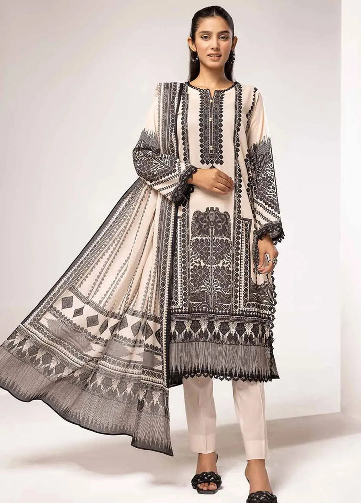 Slate By Gul Ahmed Printed Lawn Suit Unstitched 2 Piece GA24SBW BT-42002 - Summer Collection
