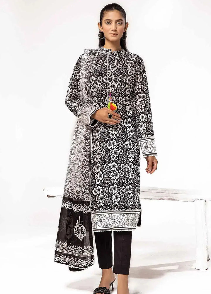 Slate By Gul Ahmed Printed Lawn Suit Unstitched 3 Piece GA24SBW B-42024 - Summer Collection