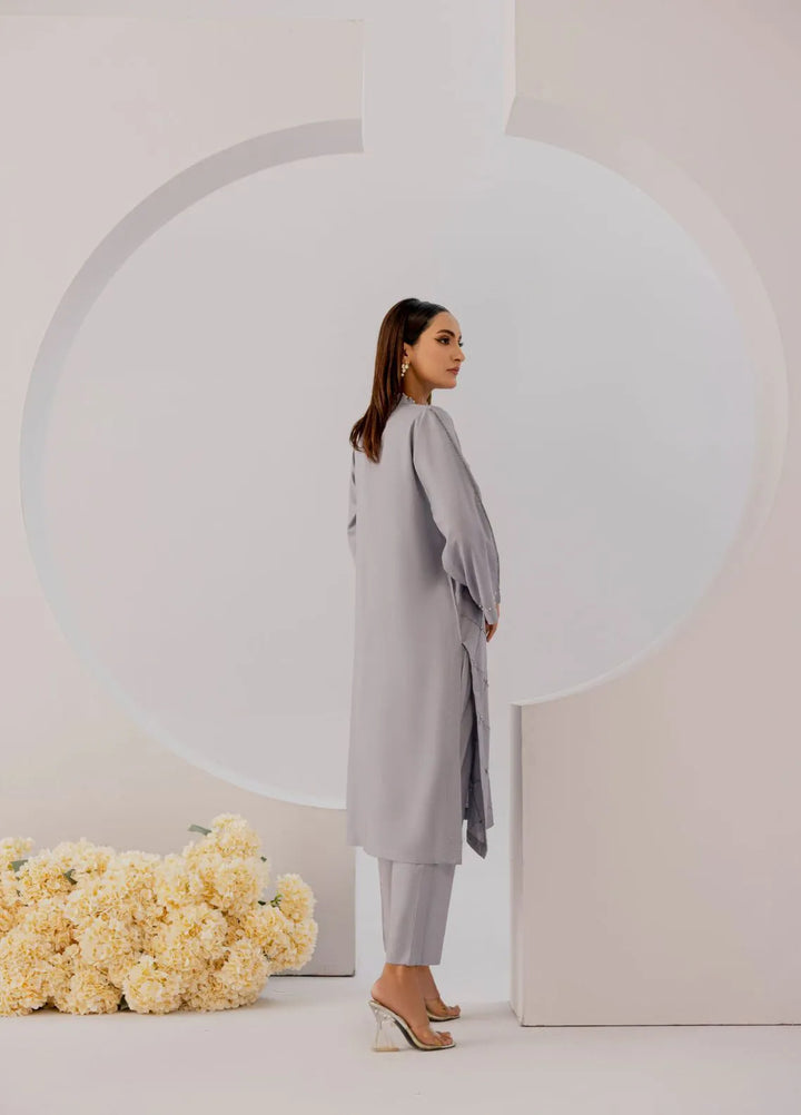 Slay Wear Pret Casual Linen 2 Piece Grey Pearl Set