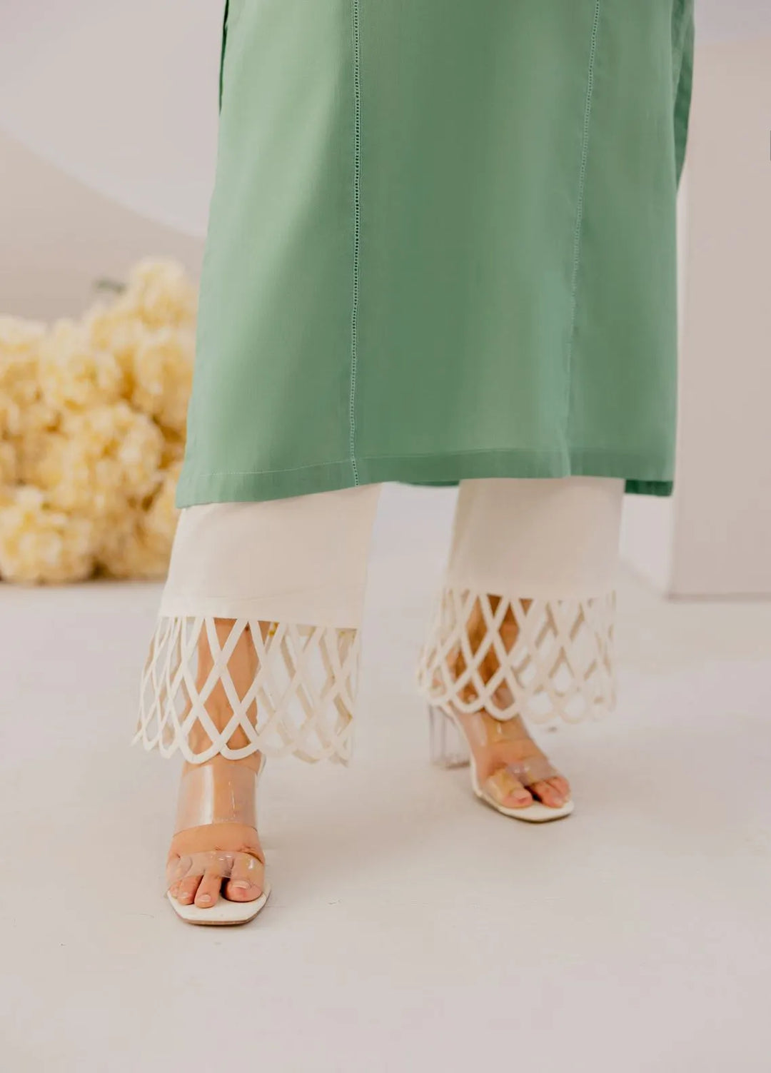 Slay Wear Pret Casual Linen Trouser Off white Culottes