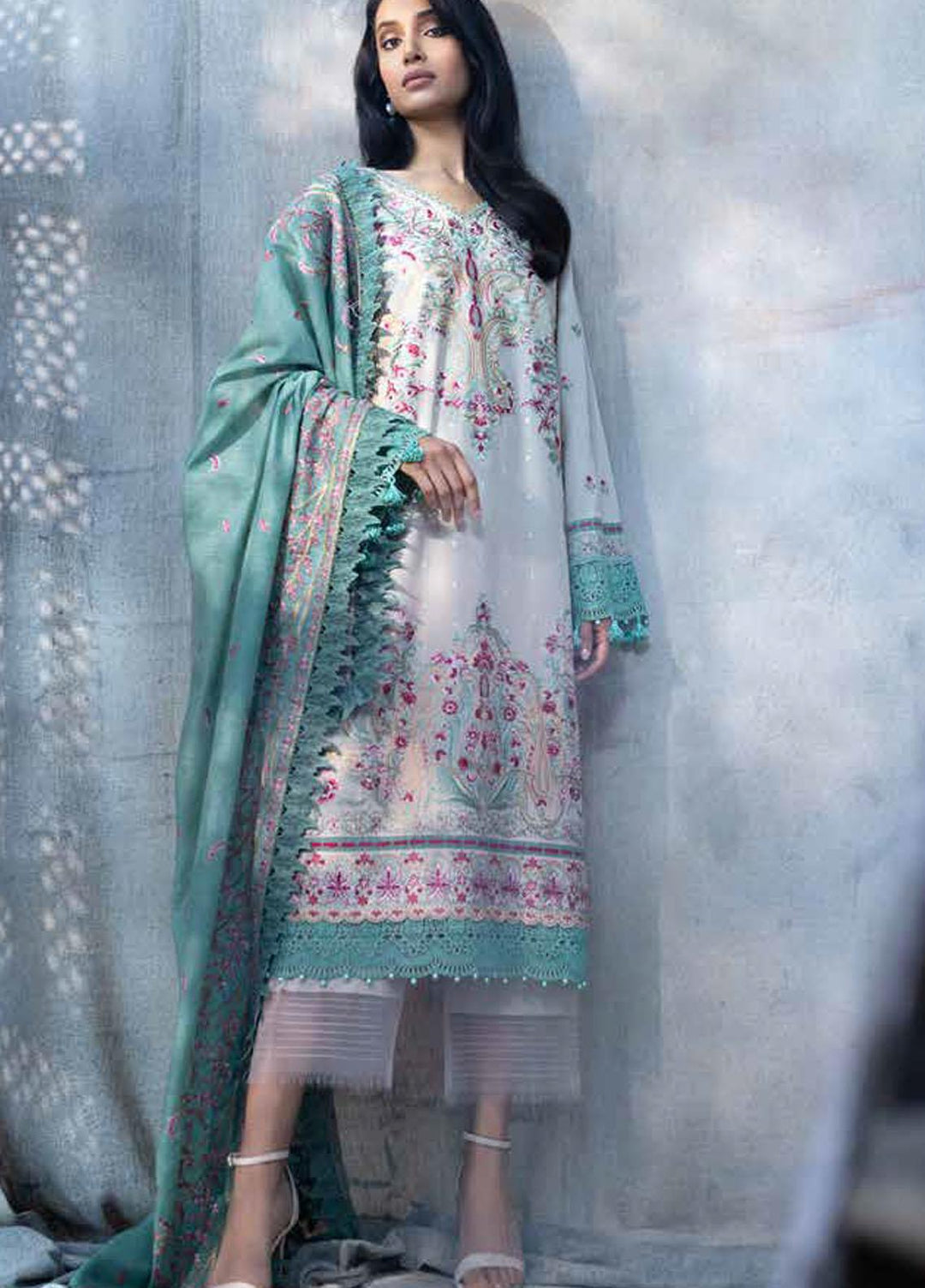 Sobia Nazir Embroidered Silk Karandi Suits Unstitched 3 Piece SN21AW D-01B - Winter Collection