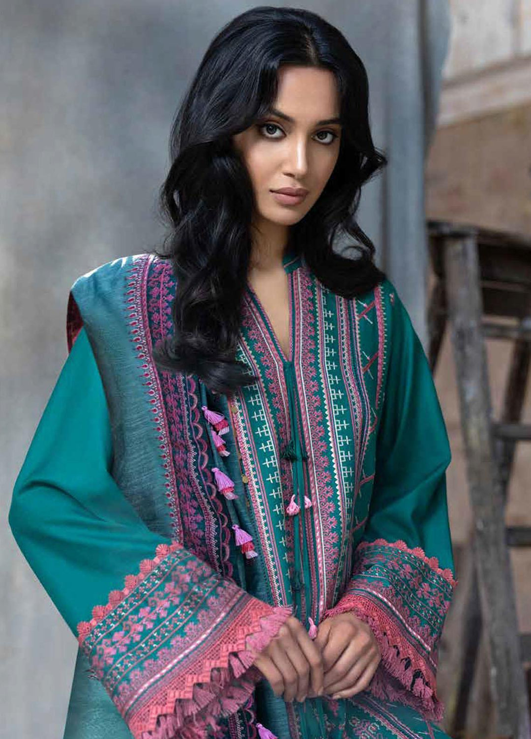 Sobia Nazir Embroidered Cotton Satin Suits Unstitched 3 Piece SN21AW D-03A - Winter Collection