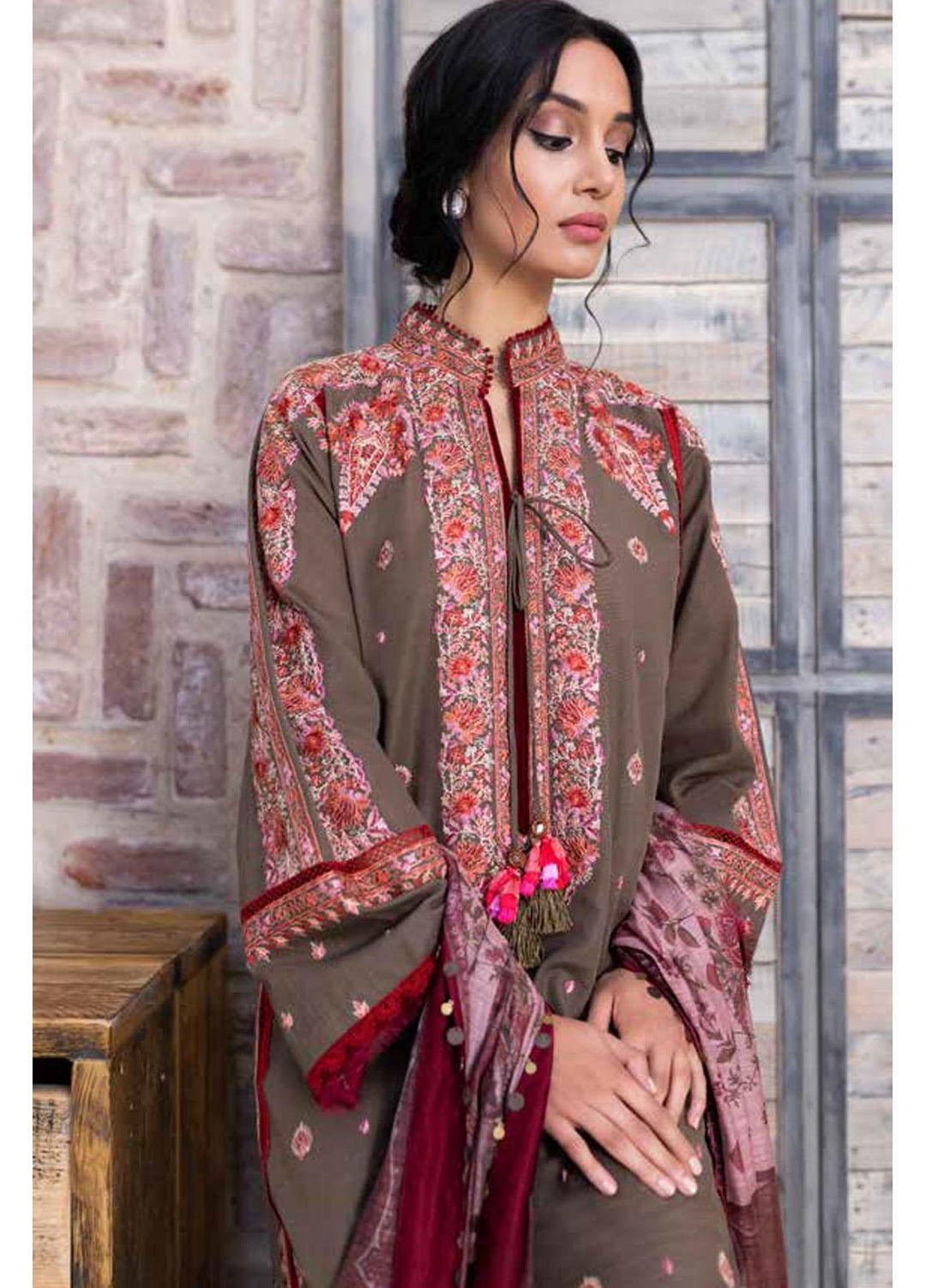Sobia Nazir Embroidered Khaddar Suits Unstitched 3 Piece SN21AW D-04A - Winter Collection
