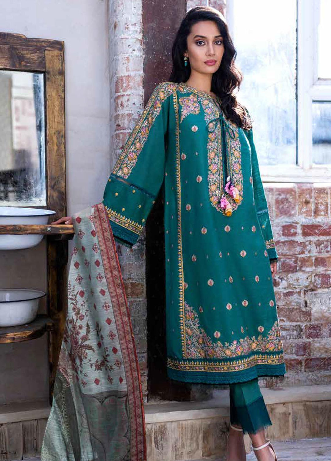 Sobia Nazir Embroidered Khaddar Suits Unstitched 3 Piece SN21AW D-04B - Winter Collection