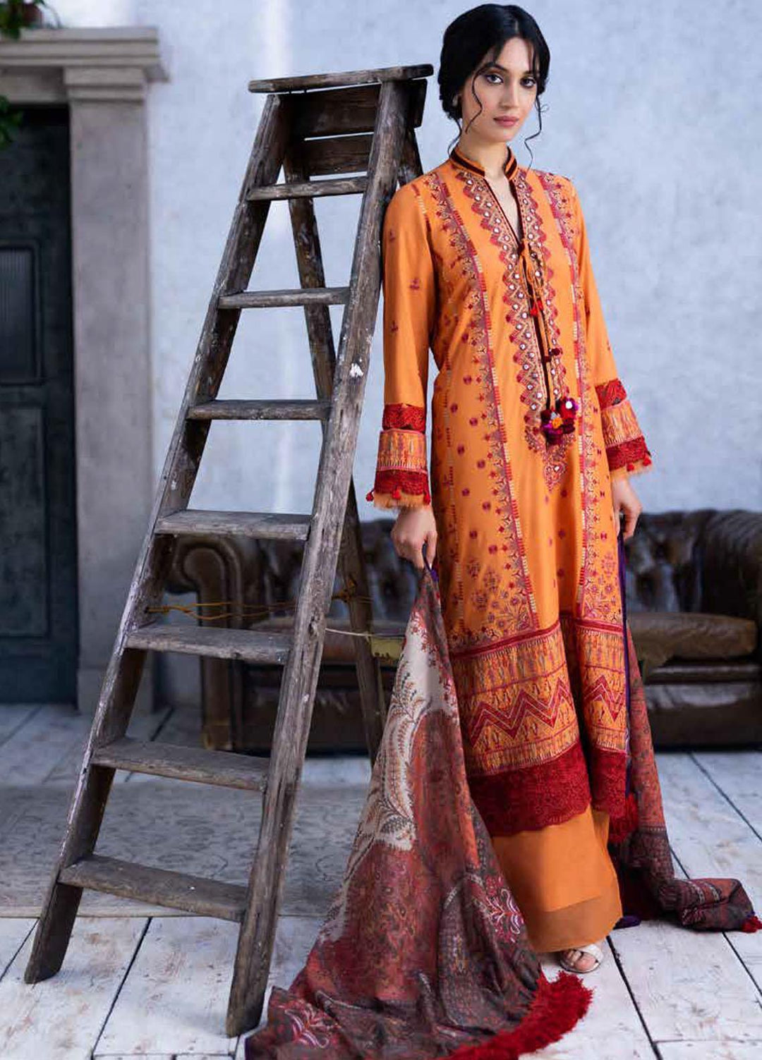 Sobia Nazir Embroidered Khaddar Suits Unstitched 3 Piece SN21AW D-05B - Winter Collection