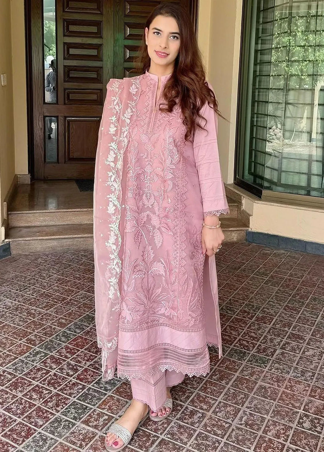 Sobia Nazir Embroidered Lawn Suits Unstitched 3 Piece SN23EL 10B - Luxury Collection main image 0