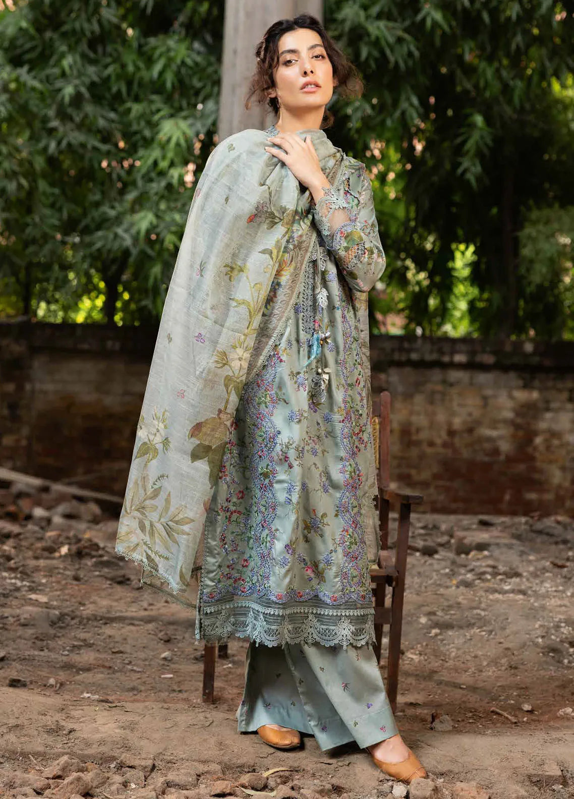 Sobia Nazir Embroidered Lawn Suits Unstitched 3 Piece SN23EL 2B - Luxury Collection main image 0