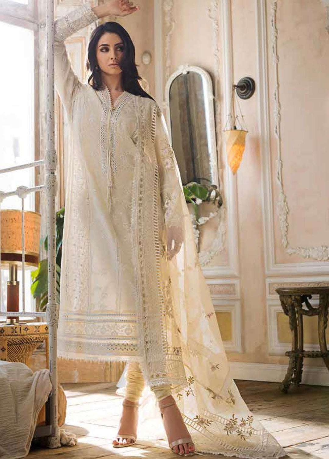 Sobia Nazir Embroidered Lawn Suits Unstitched 3 Piece SN23EL 11A - Luxury Collection