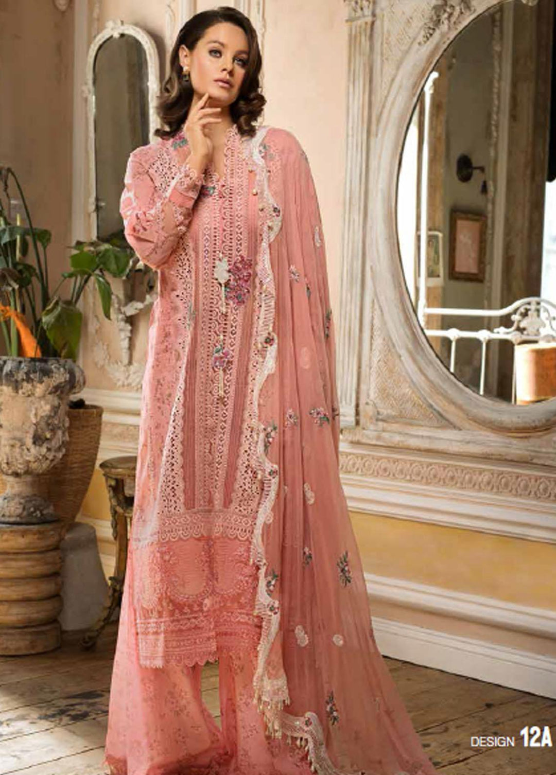 Sobia Nazir Embroidered Lawn Suits Unstitched 3 Piece SN23EL 12A - Luxury Collection