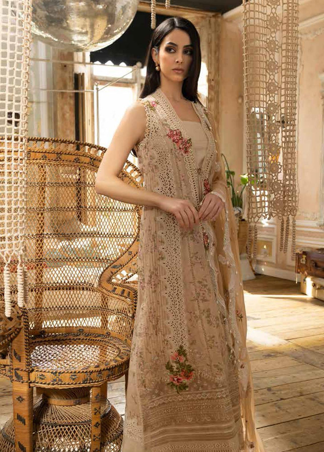Sobia Nazir Embroidered Lawn Suits Unstitched 3 Piece SN23EL 12B - Luxury Collection