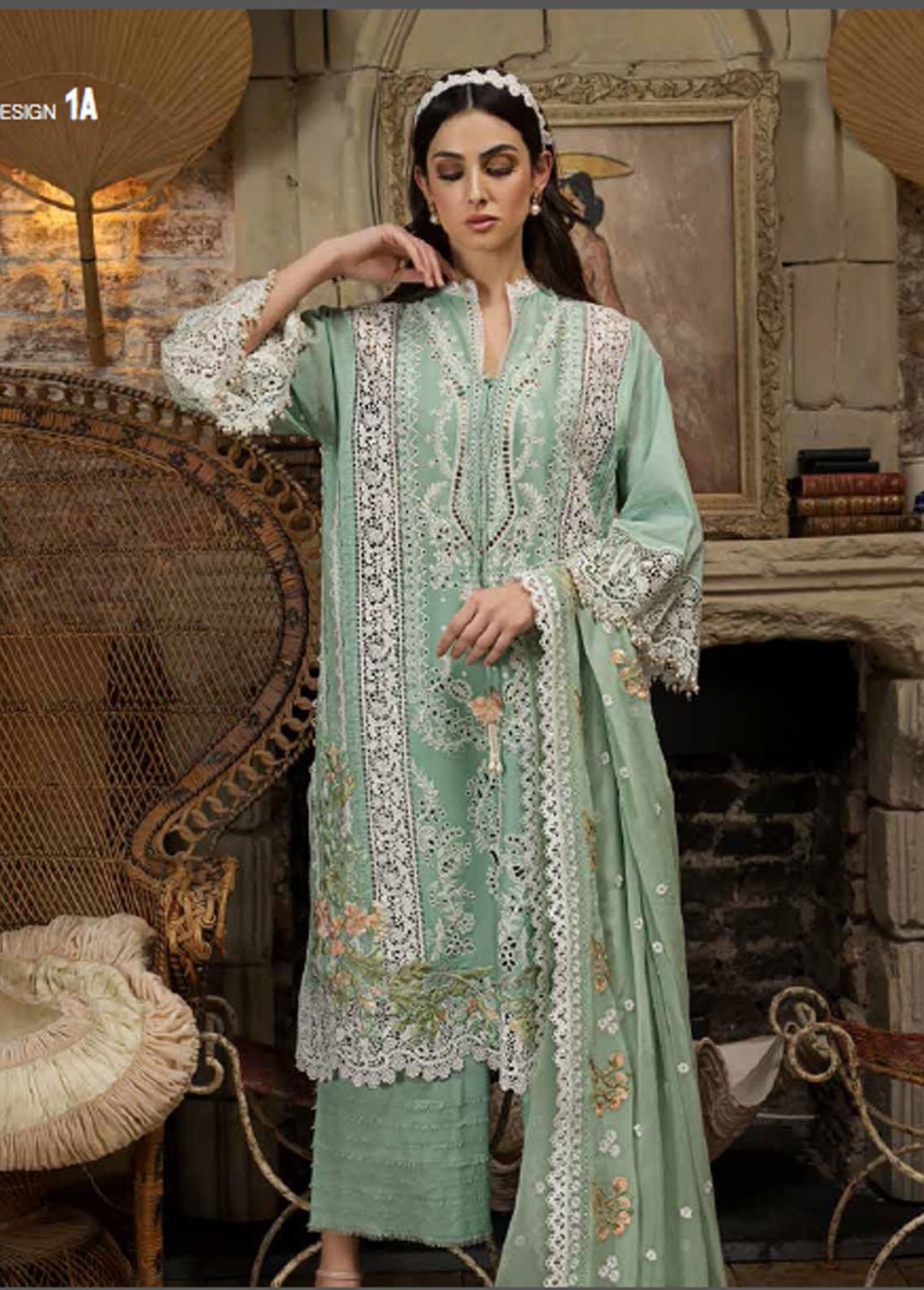 Sobia Nazir Embroidered Lawn Suits Unstitched 3 Piece SN23EL 1A - Luxury Collection